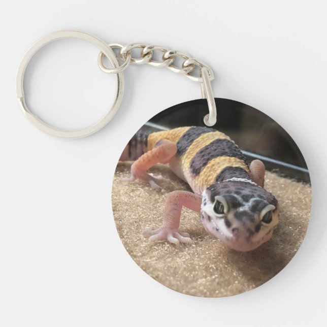 Leopard Gecko Close Up Keychain (Front)