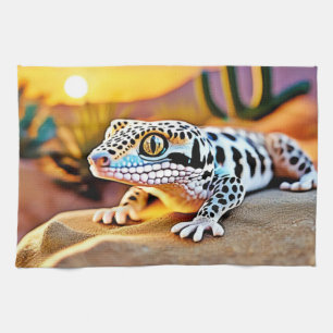 Leopard Gecko Desert Design Kitchen Towel