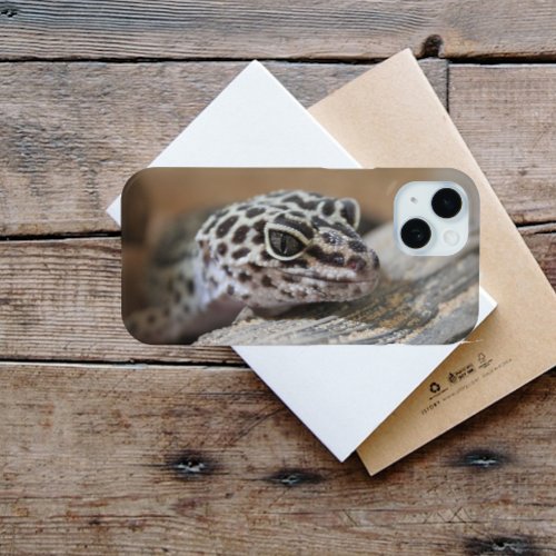 Leopard Gecko Eyes Mouth  Face Close Up iPhone 15 Case