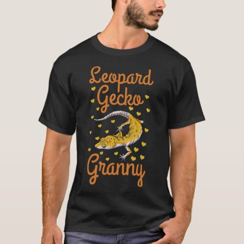 Leopard Gecko Granny Reptile Lizard horse racing w T_Shirt