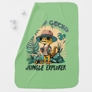 Leopard Gecko Jungle Explorer : Wild Adventure Baby Blanket