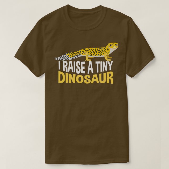 Leopard Gecko Little Dinosaur Pet Joke Lizard T-Shirt (Design Front)