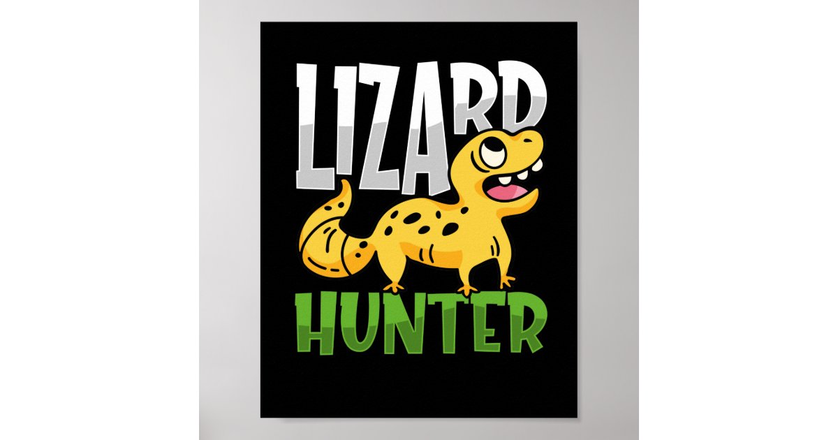 Leopard Gecko Lizard Hunter Reptiles Poster | Zazzle