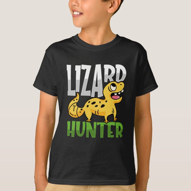 Leopard Gecko  Lizard Hunter Reptiles T-Shirt (Front)