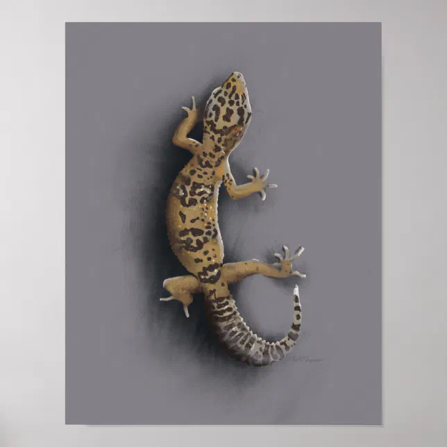 Leopard gecko lizard poster | Zazzle