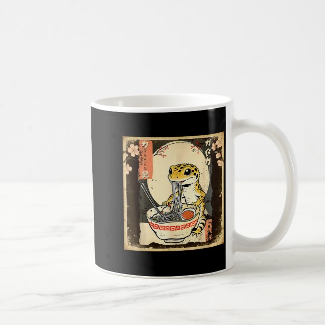 Leopard Gecko Lizard Ramen Crested Gecko Japanese  Coffee Mug (Right)