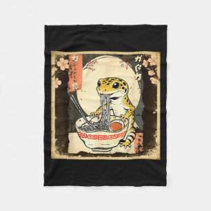 Leopard Gecko Lizard Ramen Crested Gecko Japanese  Fleece Blanket