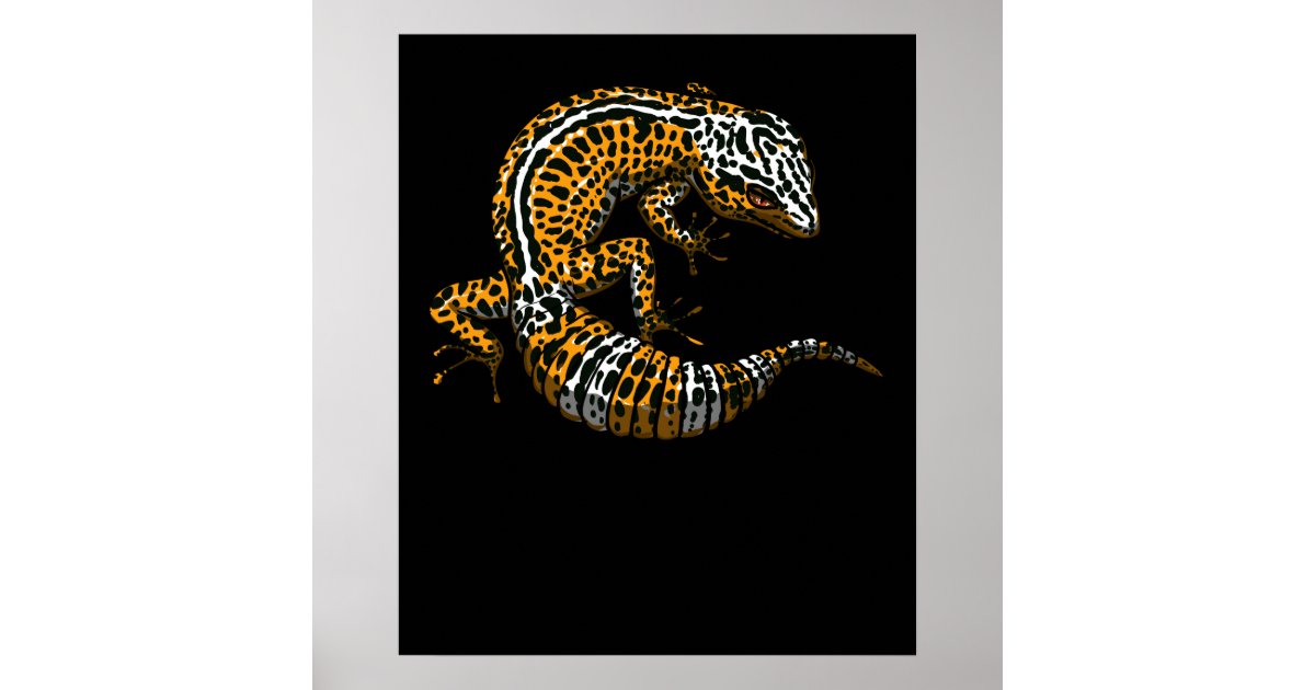 Leopard Gecko Lizard Reptile Poster | Zazzle