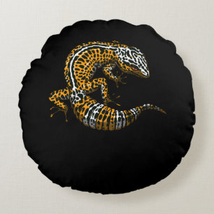 Leopard Gecko Lizard Reptile Round Pillow