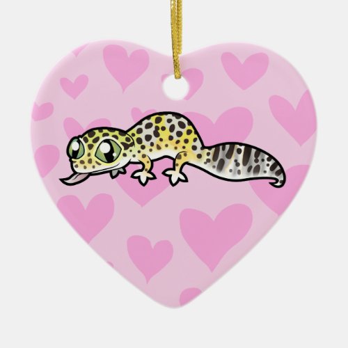 Leopard Gecko Love add your own message Ceramic Ornament