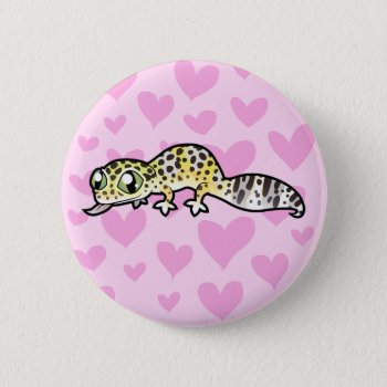 Leopard Gecko Love Pinback Button by CartoonizeMyPet at Zazzle