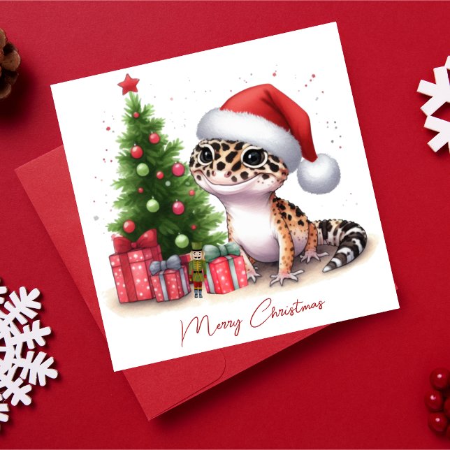 Leopard Gecko Merry Christmas Holiday Card (Creator Uploaded)