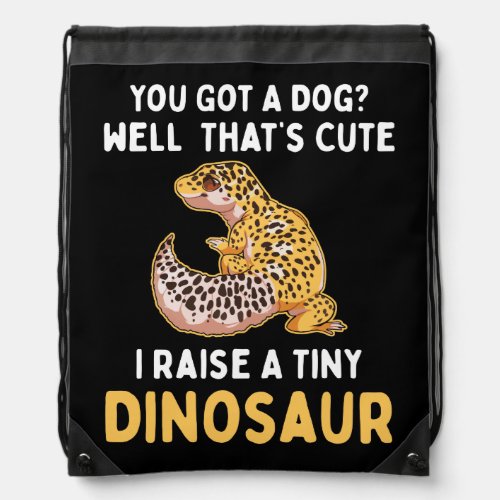 Leopard Gecko Pet Lizard Lover Raise Tiny Dinosaur Drawstring Bag