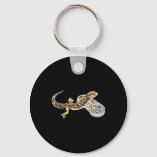 Leopard Gecko Playing Video Game Lizard And Reptil Keychain