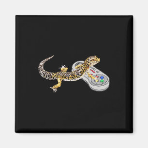Leopard Gecko Playing Video Game Lizard And Reptil Magnet