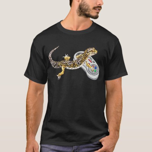 Leopard Gecko Playing Video Game Lizard  Reptiles T_Shirt