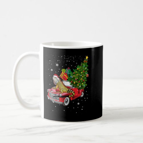 leopard gecko Ride Red Truck Christmas Pajama  Coffee Mug