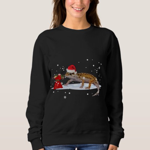 Leopard Gecko Santa Christmas Lovers Xmas Lights Sweatshirt