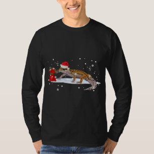 Leopard Gecko Santa Christmas Lovers Xmas Lights T-Shirt