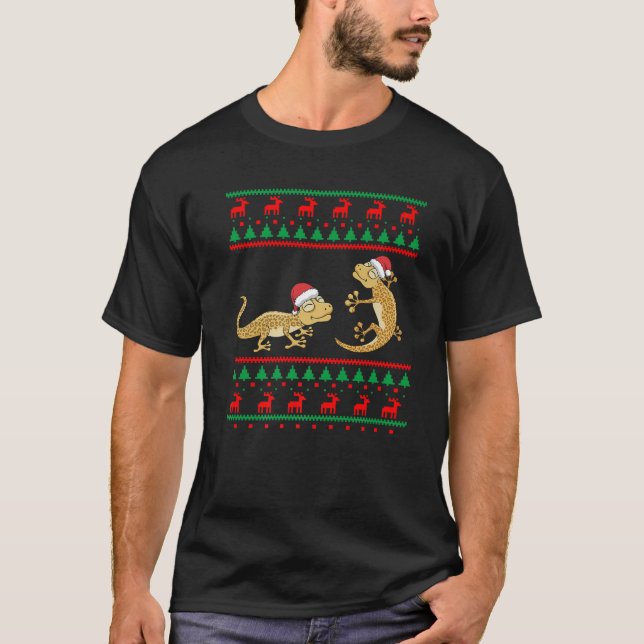 Leopard Gecko Ugly Christmas Sweater Funny Lizard (Front)
