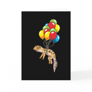 Leopard Gecko With Balloons Gift Card