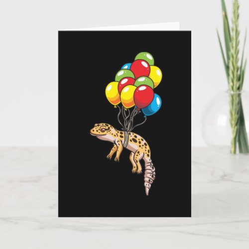 Leopard Gecko With Balloons Gift Card