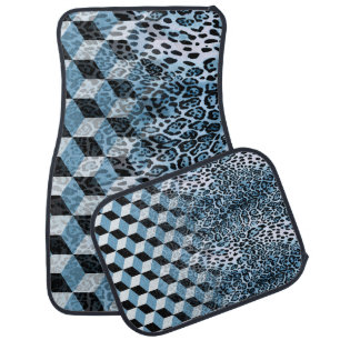 Leopard Geometric, Animal Skin Design. Car Floor Mat