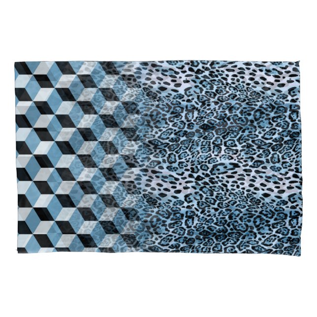 Leopard Geometric, Animal Skin Design. Pillow Case (Front)