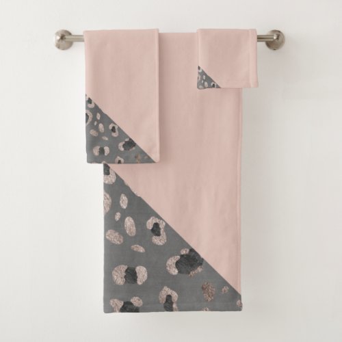 Leopard Geometric Glam 1 Bath Towel Set