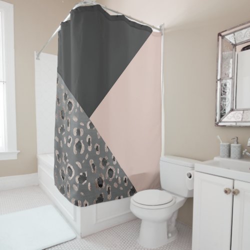 Leopard Geometric Glam 1 Shower Curtain