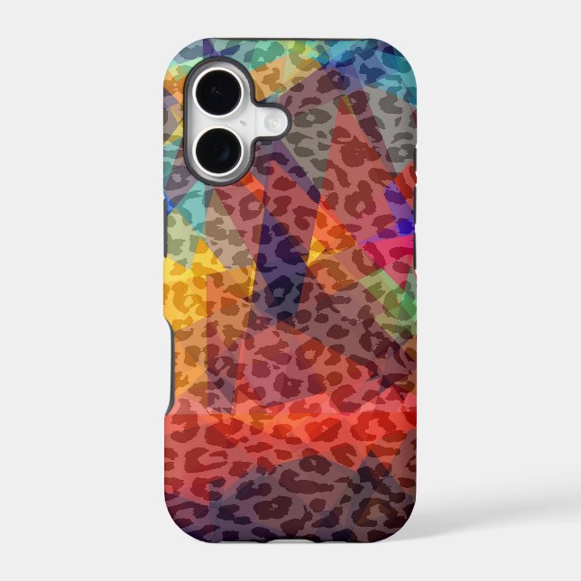 Leopard Geometric Pattern | Mosaic Abstract Art Iphone Case (Back)