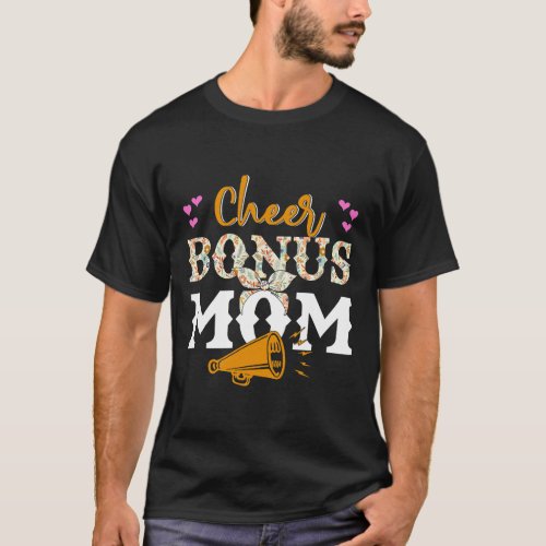Leopard Girl Cheerleading Stepmom Cheer Bonus Mom  T_Shirt