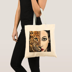 Leopard Girl - Emotion Tote Bag - Painting