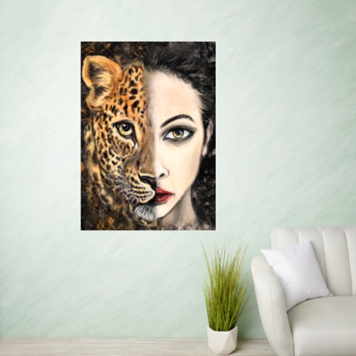 Leopard Girl _ Emotion Wall Decal _ Painting Art