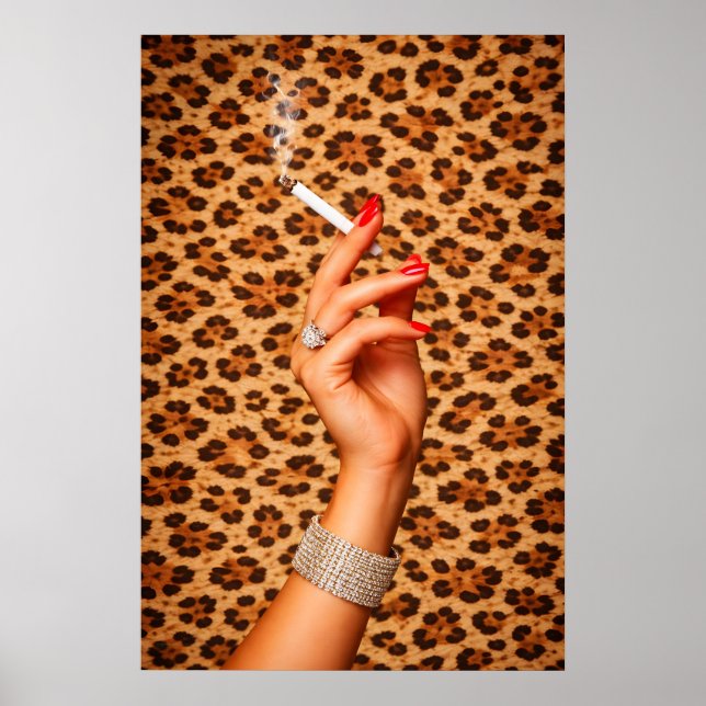 Leopard Glam Poster, Chic Fashion Wall Art, Bold Poster (Front)