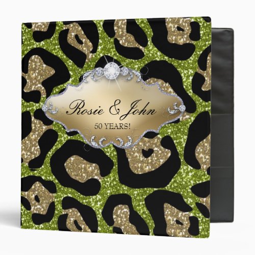 Leopard Glitter Monogram  Back 2 School Binder