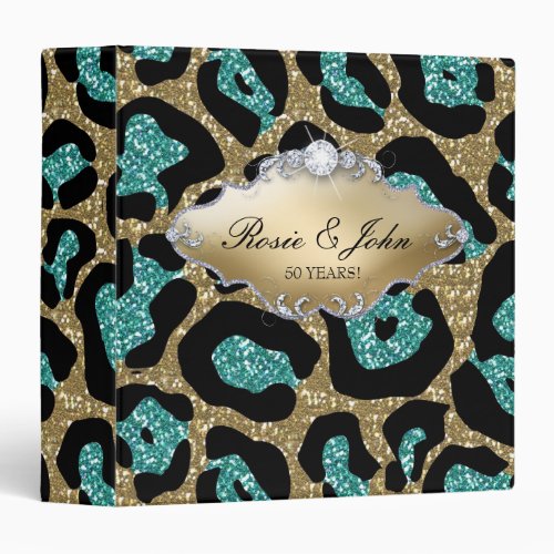 Leopard Glitter Monogram  Back 2 School Binder