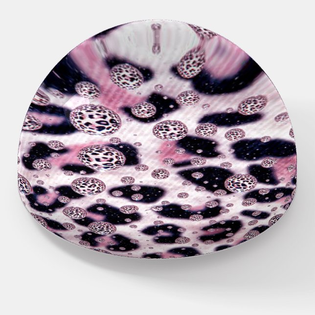 Leopard Glitter Pattern Paperweight (Angled)