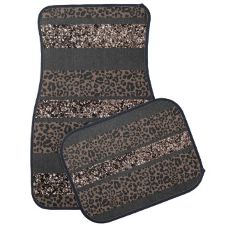 Leopard Glitter Stripes Glam 6 Car Floor Mat