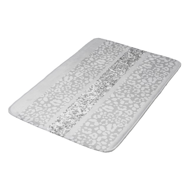 Leopard Glitter Stripes Glam 7 Bath Mat (Angled)