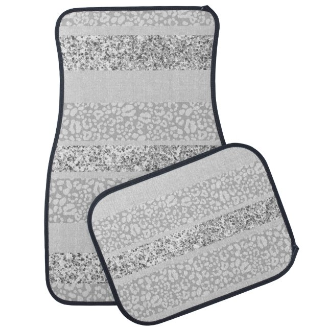 Leopard Glitter Stripes Glam 7 Car Floor Mat (Set)