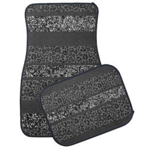 Leopard Glitter Stripes Glam 9 Car Floor Mat