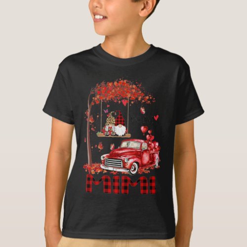 Leopard Gnome MiMi Red Truck Heart Tree Valentine T_Shirt