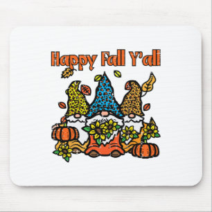 Leopard Gnomes Happy Fall Yall Thanksgiving Men Wo Mouse Pad