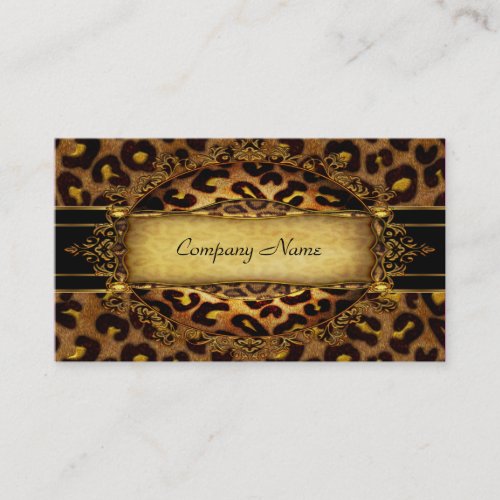 Leopard Gold Black Boutique Card Elegant 2 Business Card Templates