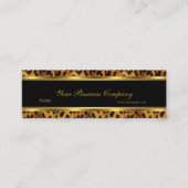 Leopard Gold Black Stripe Elegant Classy Skinny Mini Business Card (Front)