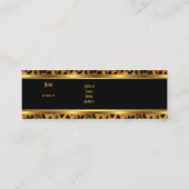 Leopard Gold Black Stripe Elegant Classy Skinny Mini Business Card (Back)