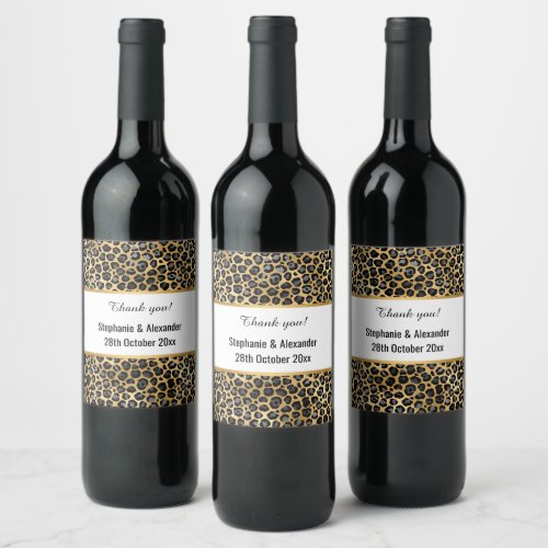 LEOPARD GOLD CUSTOM  WINE LABEL