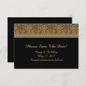 Leopard Gold Silver Save The Date (Front/Back)