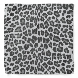 Leopard Gray and Light Gray Print Bandana
